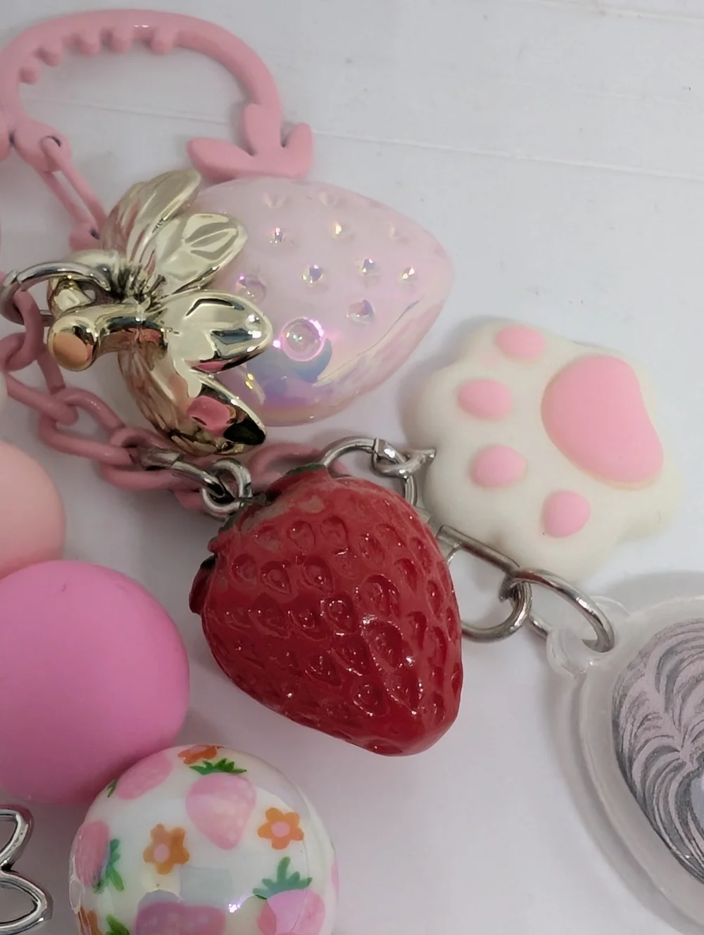 Handmade Long Hachi Nana Komatsu Nana Anime Strawberry Keychain - Picture 2 of 15